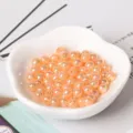 Colorful iridescent loose DIY craft beads, rainbow shiny straight hole bracelet accessories. - 6mm (50 Pieces) / Champagne