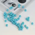 6mm blue acrylic imitation pearl beads for diy jewelry making bracelets and crafts variant - 100 Pieces/Pack / Lake Blue
