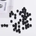 6mm black acrylic round loose beads for DIY handmade jewelry bracelet making supplies! - 100 Pieces/Pack / Black