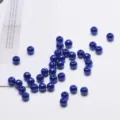 6mm blue acrylic pearl beads with holes, perfect for DIY handmade jewelry bracelets crafting. - 100 Pieces/Pack / Dark Blue