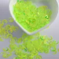 Neon green moon star nail art sequins DIY glitter sparkly flake for craft manicure design - Moon & Star / 9mm / Transparent Green