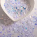 Iridescent maple leaf nail sequins glitter flake for DIY craft manicure art decoration. - Maple Leaf / 6mm / Clear White