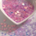 Pink holographic maple leaf nail art sequins for DIY crafts and stunning manicure designs. - Maple Leaf / 6mm / Transparent Purple