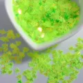 Neon Green Holographic Maple Leaf Nail Art Sequins Glitter Flakes For DIY Crafts - Maple Leaf / 6mm / Transparent Green