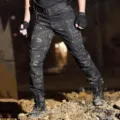 Herren Taktische Cargo Hosen in schwarzem Multicam Camo, ideal für Outdoor Wandern. - S / Unterteile / Nacht Tarnung