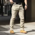 Herren Taktische Cargohose Mehr taschen Outdoor Wanderhose Freizeithose robust khaki - S / Unterteile / Khaki