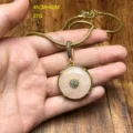 Vintage retro style peace buckle stone inlay rhinestone copper chain necklace for women. - Necklace(FM1488)