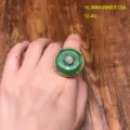 Anillo de hebilla de la paz verde estilo vintage con diamantes de imitacion brillantes. - Anillo(FM1475-2) / Verde