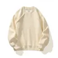Herren Freizeit Langarm Rundhals Waffelstrick Pullover Sweatshirt in klassischer Cremefarbe. - L / Aprikose