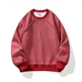 Herren Roter Casual Rundhals Strickpullover Langarm Herbst Winter Pullover Oberteil - L / Rot