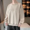 Herren Freizeit Rundhals Sweatshirt Einfarbig Locker Lässiger Langarm Pullover Tops - M / Oberteile / Graugrün
