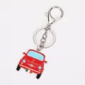 Klassieke rode mini auto metalen sleutelhanger met Italiaanse vlag stijl, stijlvolle tas bedel. - Stijl 1