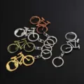 Metal bicycle beer bottle opener detail view, creative keychain barware gift tool set. - Keychain Style