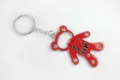 Metalen beren flesopener sleutelhanger detail, strass sleutelring prachtig cadeau. - Rood