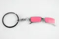 Leuke roze zonnebril metaal sleutelhanger stijlvolle tassenhanger accessoire cadeau - Roze