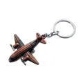 Portachiavi modello aereo in bronzo vintage con anello metallico, ciondolo aereo. - Rame antico