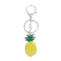 Schattige metalen ananas sleutelhanger met emaillen afwerking, hippe tasbedel en auto sleutelring. - Ananas