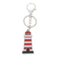 Metalen vuurtoren sleutelhanger rood wit gestreept sleutelring souvenir cadeau leuk - Architectuur 2