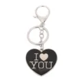 Creatieve metalen sleutelhanger hart hanger, Ik hou van jou koppel sleutelring cadeau. - Zwart