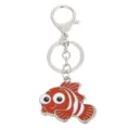 Metalen tekenfilm clownvis sleutelhanger met karabijnhaak en ring accessoire - Goudvis