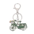 Creatieve metalen fiets sleutelhanger, zinklegering groene fiets sleutelring model. - Groen