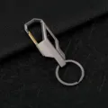 Metalen autosleutelhanger met karabijnhaak en ring, stijlvol grijs design voor leuke cadeaus. - Gunmetal
