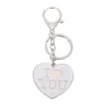 Creatieve metalen hart sleutelhanger met gravure, perfect romantisch cadeau voor koppels. - Wit