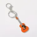 Metalen gitaar sleutelhanger tas hanger, stijlvolle oranje geëmailleerde sleutelring. - Oranjerood