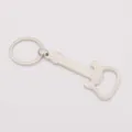 Close-up detail of silver metal guitar bottle opener keychain accessory, durable craft. - Guitar Shape / Silver