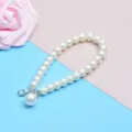 Witte Kunstparel Tas Ketting Hanger Sleutelhanger Mode Accessoire Variant Optie - Zilver