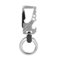 Metalen multifunctionele karabijnhaak sleutelhanger voor autosleutels, zilver en zwart. - Zilver
