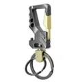 Metalen multifunctionele auto sleutelhanger met dubbele ringen, stevige karabijnhaak voor heren. - Gunmetal