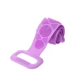 Sangle de gommage pour le dos en silicone violet avec poils massants double face et poignée. - 70cm / Violet