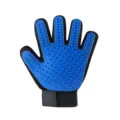Gant de toilettage pour animaux brosse cinq doigts silicone bleu chat chien massage - Main Gauche / Bleu