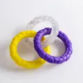 Jouets à mâcher pour chiens en anneaux emboites colores, jouets de dentition durables. - Bagues tricolores (violet + jaune)
