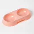 Gamme double gamelle rose en plastique pour chat et chien, mangeoire et abreuvoir double. - Rose