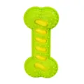 Jouet à mâcher pour chien en forme d'os vert avec barres jaunes, jouet de dentition durable. - Vert