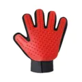 Gant de toilettage pour chats et chiens, brosse douce d'epilation et mitaine de massage. - Main Gauche / Rouge