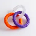 Jeu d anneaux a macher durables pour chien, anneau de dentition interactif pour chiot - Bagues tricolores (violet + orange)