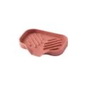 Silicone soap dish self-draining sponge holder pink variant for bathroom organization. - S / Wine Red