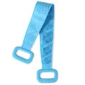 Sangle de gommage pour le dos en silicone bleu avec poignées, brosse exfoliante double face douche. - 70cm Nu / Bleu
