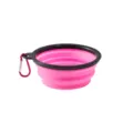 Gamelle pliable portable pour chien en silicone rose avec mousqueton, idéale pour voyage. - Petit 350 ml (avec boucle) / Rose