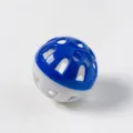 Blue and white hollow plastic cat toy ball with holes for pet entertainment and fun play - 3.8CM / Blue