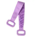 Sangle de bain en silicone longue brosse exfoliante pour le dos avec poignées pratiques - 70cm Nu / Violet
