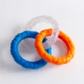 Set de jouets anneau à mâcher pour chien, anneau de traction interactif pour chiot. - Bagues tricolores (bleu + orange)