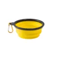 Gamelle pliable en silicone pour animaux de compagnie, voyage en plein air couleur jaune. - Petit 350 ml (avec boucle) / Jaune