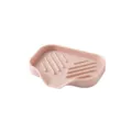 Pink silicone soap dish, creative bathroom draining soap holder for daily home use. - S / Light Pink