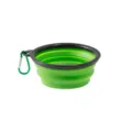 Gamelle pliable portable en silicone pour animal de compagnie, voyage, extérieur, vert. - Petit 350 ml (avec boucle) / Vert