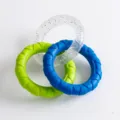 Hundespielzeug Kauschleife interaktiver Zugring Variante, langlebiger Haustier Beissring bunt. - Dreifarbige Ringe (Blau + Grün)