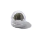 Jouet balle d'herbe à chat, menthe compressée verte avec couvercle transparent pour animaux. - Saveur menthe (en sachet) / Blanc